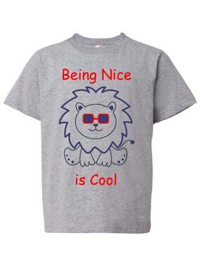 Kids T-shirt Being Nice Is Cool™ Size 6 Made in USA NWT Graphic Tee